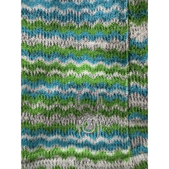 Spyder Women’s Knit Blue And Green 1/4th Zip Base Layer  Top Fall Jacket Size 8 - Picture 8 of 8
